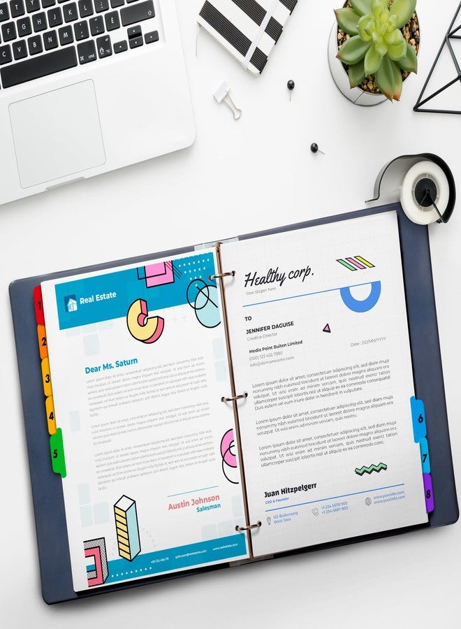 Manaloom فواصل علامات تبويب للمجلدات ذات 3 حلقات، فواصل للمجلدات ذات 3 حلقات، علامات فهرسة للمجلدات مع جدول محتويات قابل للتخصيص، مثقوبة بثلاثة ثقوب - 8.5 × 11 بوصة - من 1 إلى 15 فاصلًا - 6 مجموعات (من 1 إلى 8 علامات تبويب) - Image 4