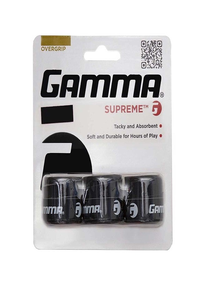Gamma Supreme Overgrip (3 Pcs, Black) - Image 1