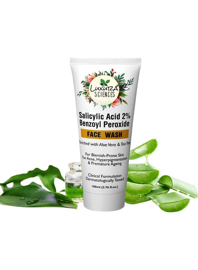 Luxura Sciences Salicylic Acid 2% Face Wash With Niacinamide Aloe Vera & Tea Tree For Blemishprone Skin Acne Hyperpigmentation & Premature Ageing.100Ml - Image 2