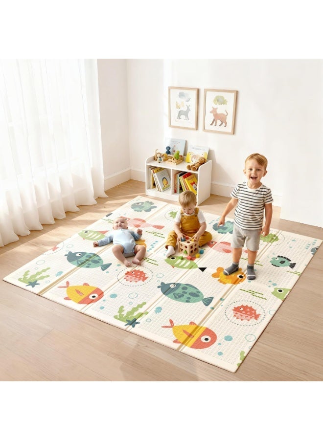 Arabest Baby Play Mat 79 x 71 Inch, Extra Large Foldable Play Mats for Babies and Toddlers, Foam Play Mat for Floor Travel Bag - Image 1