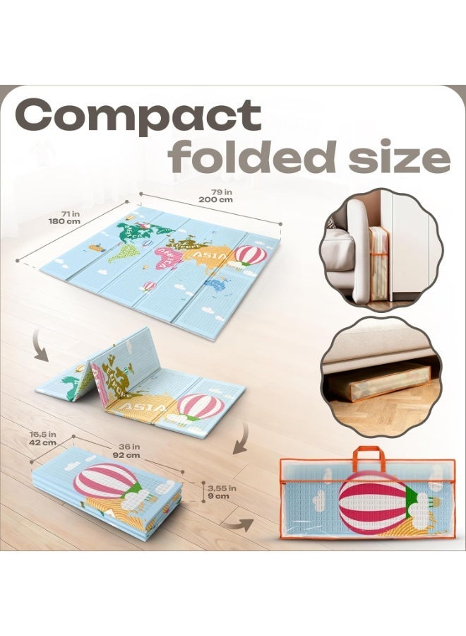 Arabest Baby Play Mat 79 x 71 Inch, Extra Large Foldable Play Mats for Babies and Toddlers, Foam Play Mat for Floor Travel Bag - Image 5