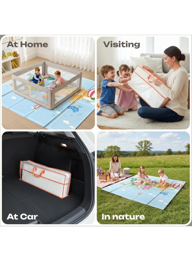 Arabest Baby Play Mat 79 x 71 Inch, Extra Large Foldable Play Mats for Babies and Toddlers, Foam Play Mat for Floor Travel Bag - Image 4