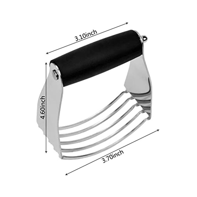 Theophorus Dough Blender Heavy Duty Pastry Cutter Stainless Steel Butter Cutter Professional Baking Tool For Mixing Flour Butter (Black) - Image 2