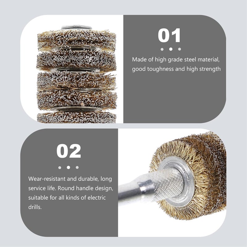 Wire Brush Drill Attachment 5-Layer 25mm X 6-Shank Steel Wire Wheel Rust Remover Metal Polishing Brush for Industrial Cleaning - Image 4