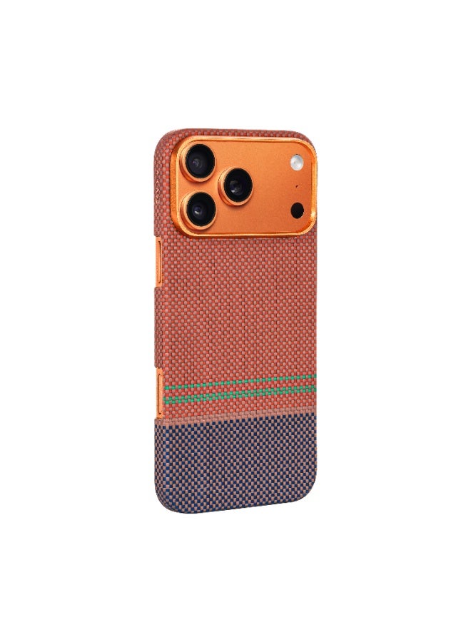A-CASE UFUK Aramid Fiber MagSafe Case for iPhone 17 Pro – Ultra-Slim Protective Cover, Premium Woven Aramid Fiber, Shock & Scratch Resistant, Lightweight Slim Fit – Orange - Image 2