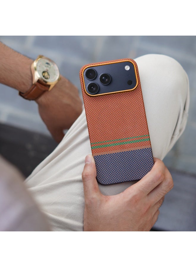 A-CASE UFUK Aramid Fiber MagSafe Case for iPhone 17 Pro – Ultra-Slim Protective Cover, Premium Woven Aramid Fiber, Shock & Scratch Resistant, Lightweight Slim Fit – Orange - Image 4