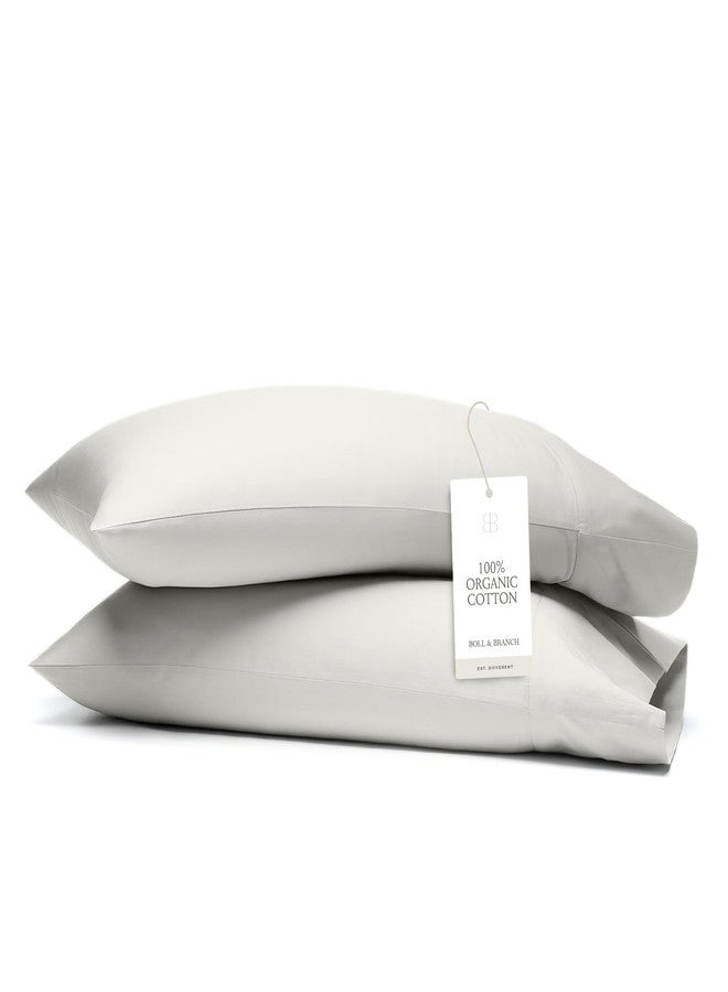 BOLL & BRANCH Signature Hemmed Pillowcase Set, Standard, Mist - Image 1