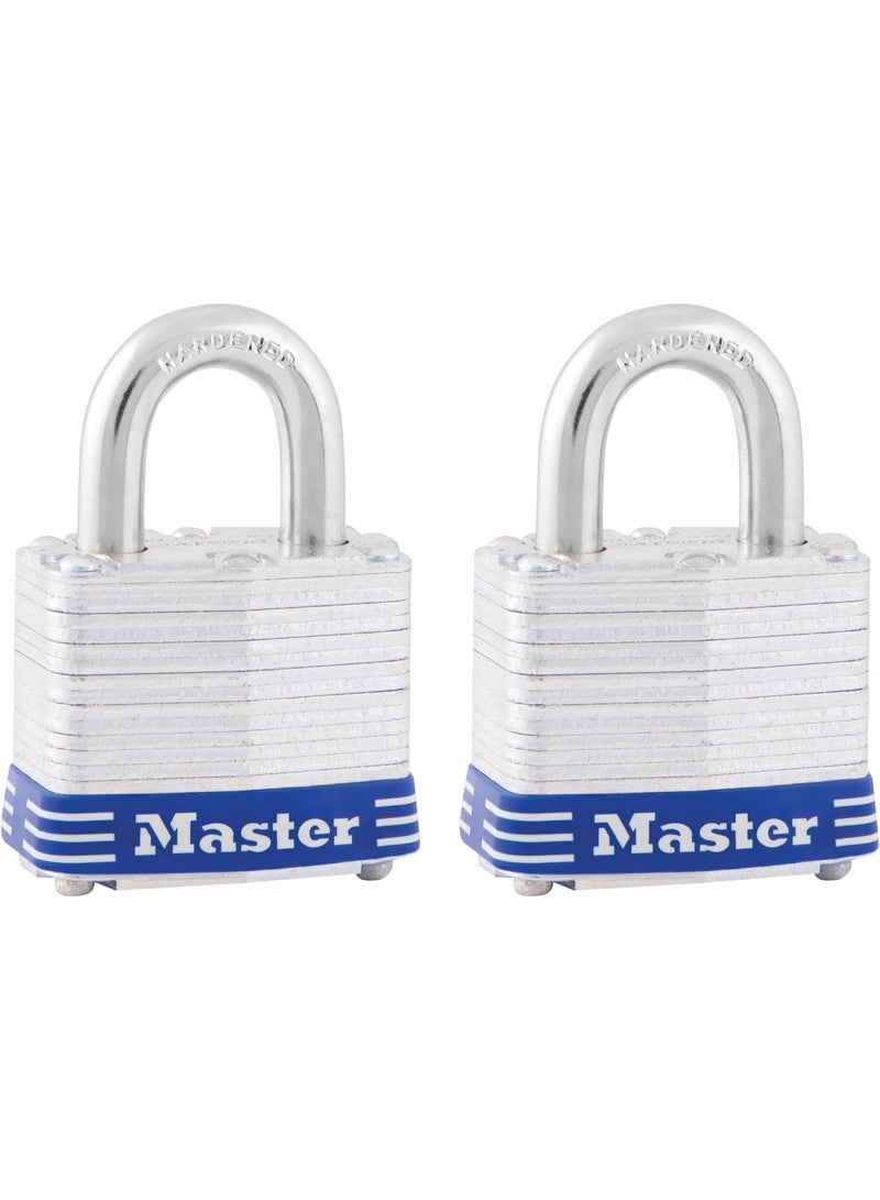 Master Lock 3T 1-9/16-Inch Wide Keyed-Alike Padlock, 9/32-Inch Shackle, 2-Pack - Image 3