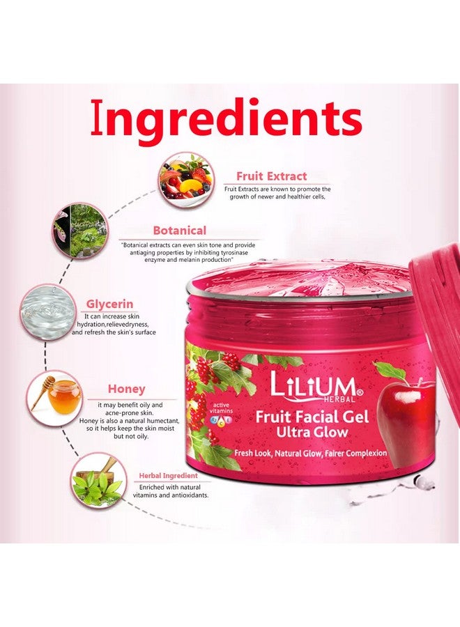 Lilium Fruit Facial Kit With Scrub, Cream, Gel and Pack, 1000g (1kg) - Image 3