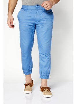 LACOSTE Men Custom Slim Fit Solid Jogger Pants, Light Blue  - Image 1