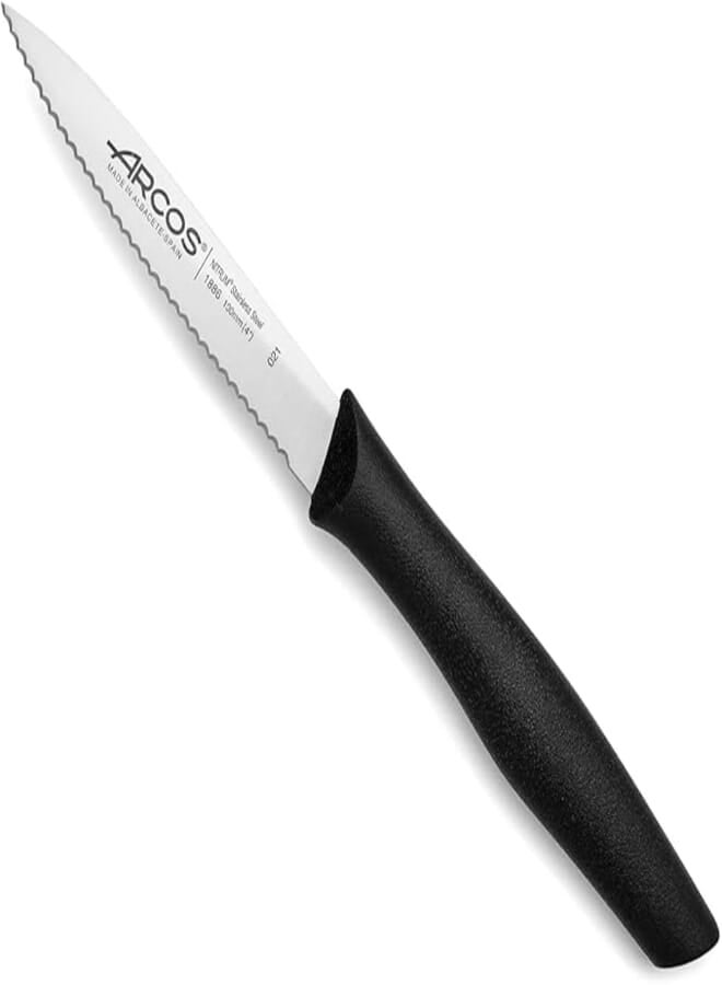 Arcos Nova Serrated Peeling Knife - Black, 100mm