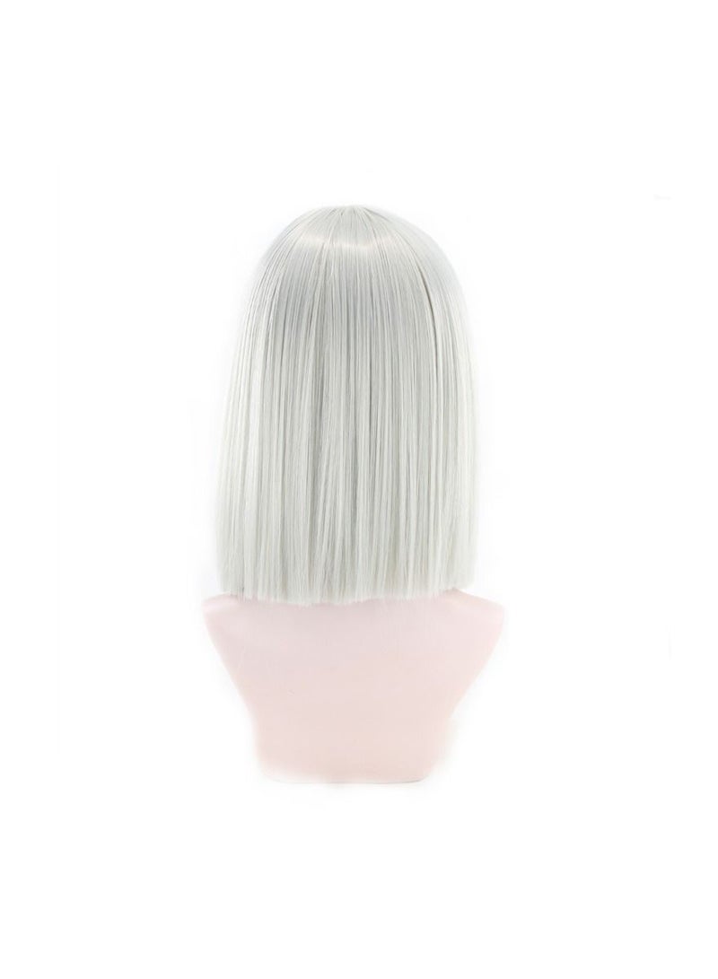 إستيل 14 باروكة مستقيمة للنساء بوب باروكات مع دوي شعر مستعار صناعي للحفلات متعدد الألوان رمادي - Image 5