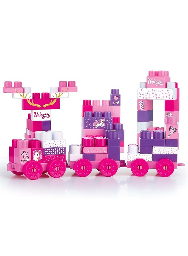 Dolu Unicorn Jumblocks Carry Bag 70 Pcs With Wheels Building Toys For Kids For Ages 1+ Years Old - Image 1