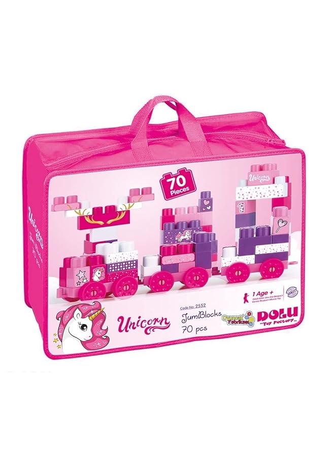 Dolu Unicorn Jumblocks Carry Bag 70 Pcs With Wheels Building Toys For Kids For Ages 1+ Years Old - Image 2