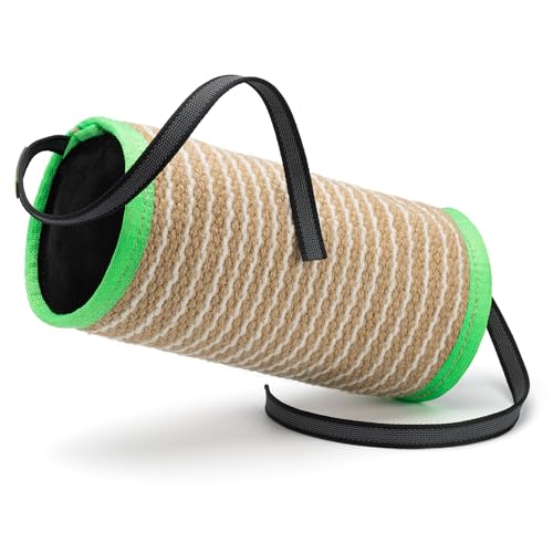 Viper Jute or Synthetic Linen Cylinder Bite Pillow Tug Toy Reward for Adult Dogs and Puppies - Image 1