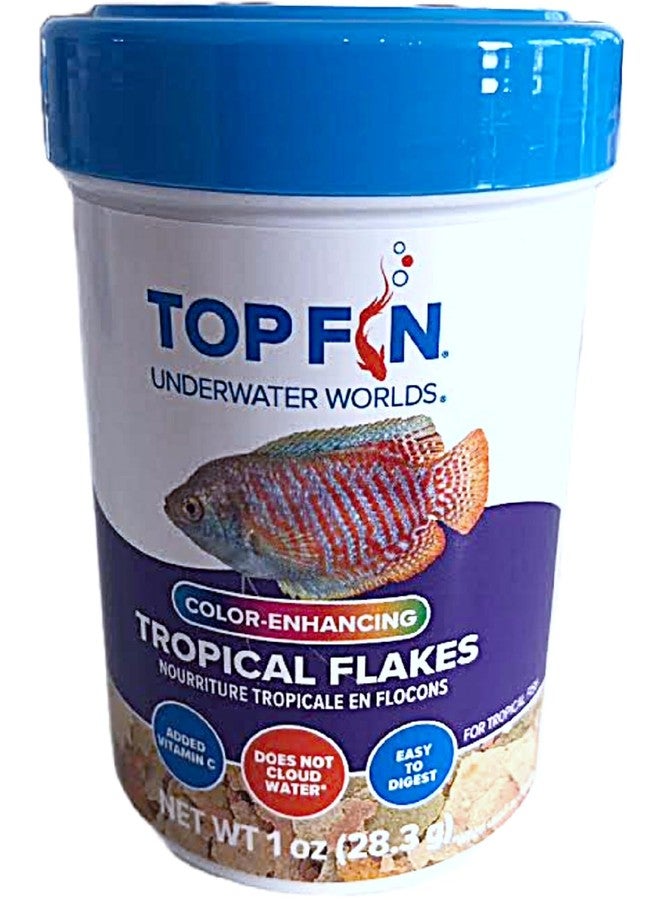 Top Fin رقائق توب فين الاستوائية المعززة للألوان لأسماك الزينة الاستوائية. 1-1 أونصة (28.3 غرام) - Image 5
