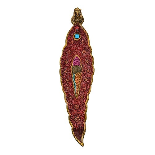 Gellon Red Color Agarbatti Stand with a Ganesh Statue and an Aluminium Incense Holder. (9x2 inch) Model Holder 14 - Image 2