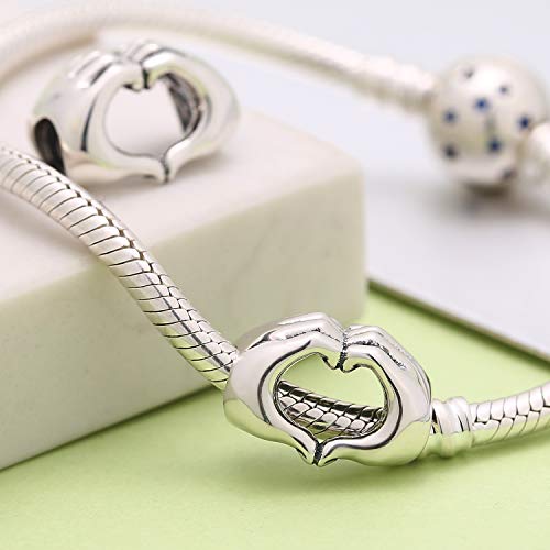 SOUKISS 925 Sterling Silver Love Heart in Your Hands Charm for Charms Bracelets, Xmas Mother's Day Gifts Idea - Image 2