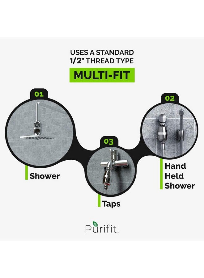 Purifit Replacement Cartridge for Silver Shower & Tap Filter | Reduce Chlorine | Hardwater | Limescale | Hair fall | Skin Issues | White Colour | 1Pcs - Image 3