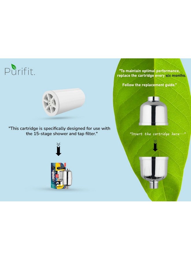 Purifit Replacement Cartridge for Silver Shower & Tap Filter | Reduce Chlorine | Hardwater | Limescale | Hair fall | Skin Issues | White Colour | 1Pcs - Image 4