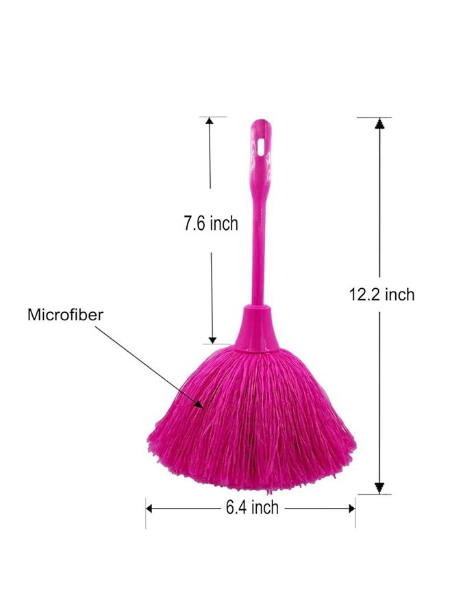 2 Pcs Keyboard Brush, Long Handle Fluffy Microfiber Feather Duster Portable Cleaning Dust Remover, Mini Dusting Wand for Computer Laptop Desk (Pink+Brown) - Image 2
