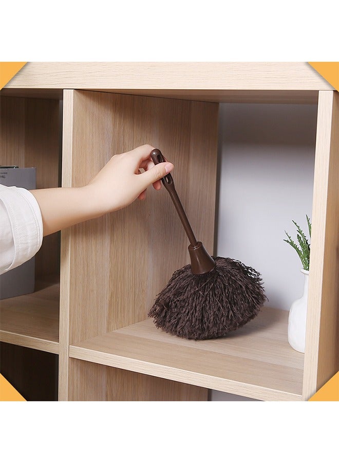 2 Pcs Keyboard Brush, Long Handle Fluffy Microfiber Feather Duster Portable Cleaning Dust Remover, Mini Dusting Wand for Computer Laptop Desk (Pink+Brown) - Image 4