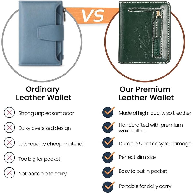 ITSLIFE Womens Wallet,Large Capacity RFID Blocking Leather Wallets Credit Cards Organizer Ladies Wallet with Checkbook - Image 3