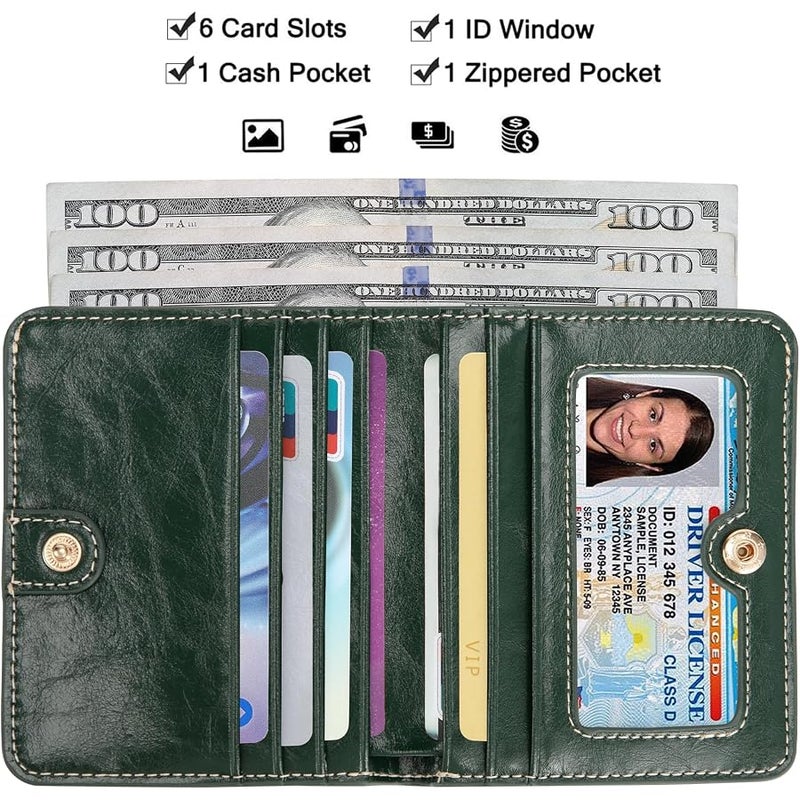 ITSLIFE Womens Wallet,Large Capacity RFID Blocking Leather Wallets Credit Cards Organizer Ladies Wallet with Checkbook - Image 4