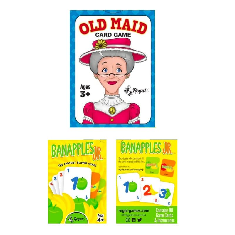 Regal Games Banapples Jr. & Old Maid Kids Card Games Ages 4 5 6 7 8+ | Family Fun Playing Card Set (80 Game Cards, 2 Pack) - Image 2