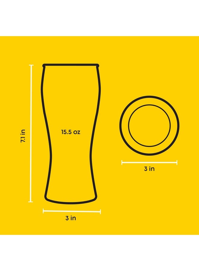 JoyJolt JoyJolt Callen 15.5oz Beer Glasses Set of 4 Beer Pint Glass. Craft Beer Glass, Pilsner Glasses, IPA Beer Glass. Solid Glassware Beer Cup. Classic Beer Gifts, Beer Cups, Mugs and Beer Glasses for Men  - Image 5