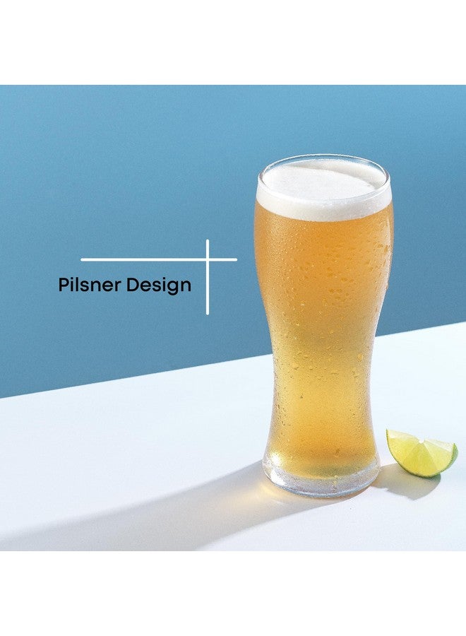 JoyJolt JoyJolt Callen 15.5oz Beer Glasses Set of 4 Beer Pint Glass. Craft Beer Glass, Pilsner Glasses, IPA Beer Glass. Solid Glassware Beer Cup. Classic Beer Gifts, Beer Cups, Mugs and Beer Glasses for Men  - Image 2