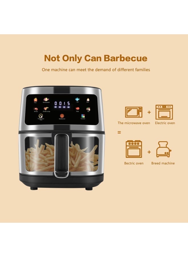 Denx Air Fryer 8L Capacity 1800W High Power Rapid Air Technology Oil-Free Healthy Cooking Multifunction Air Fryer for Frying, Baking, Roasting & Grilling Large Family Size Kitchen Appliance - Image 2