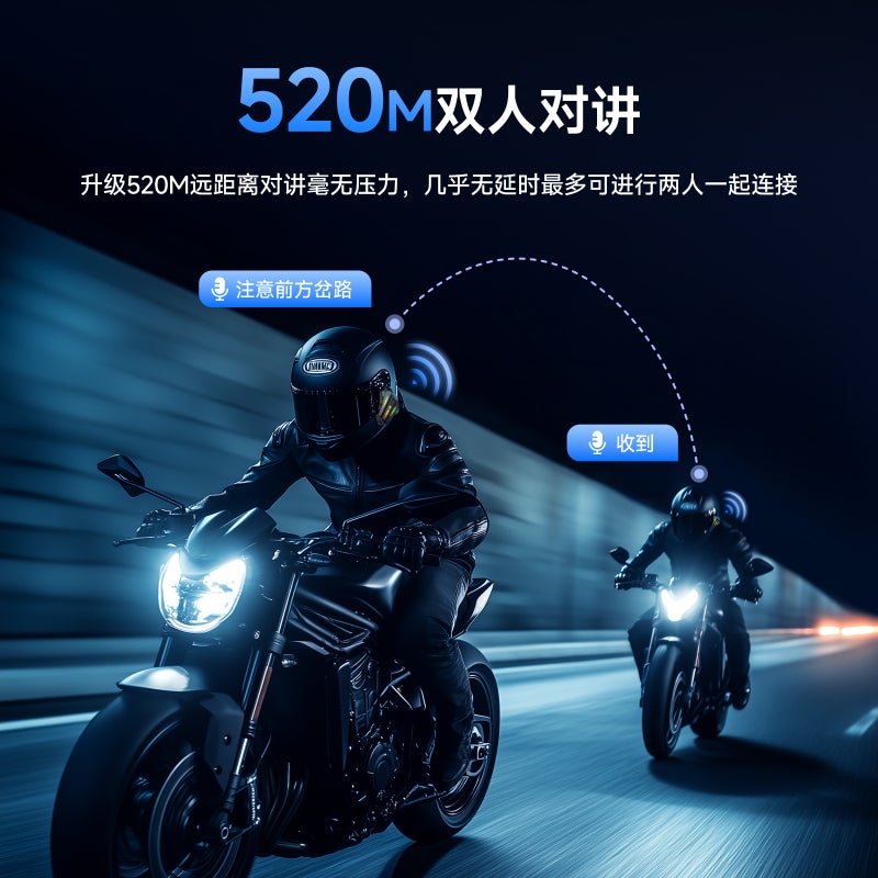 Motorcycle Helmet Bluetooth Headset with RGB Light and Intercom - Image 4