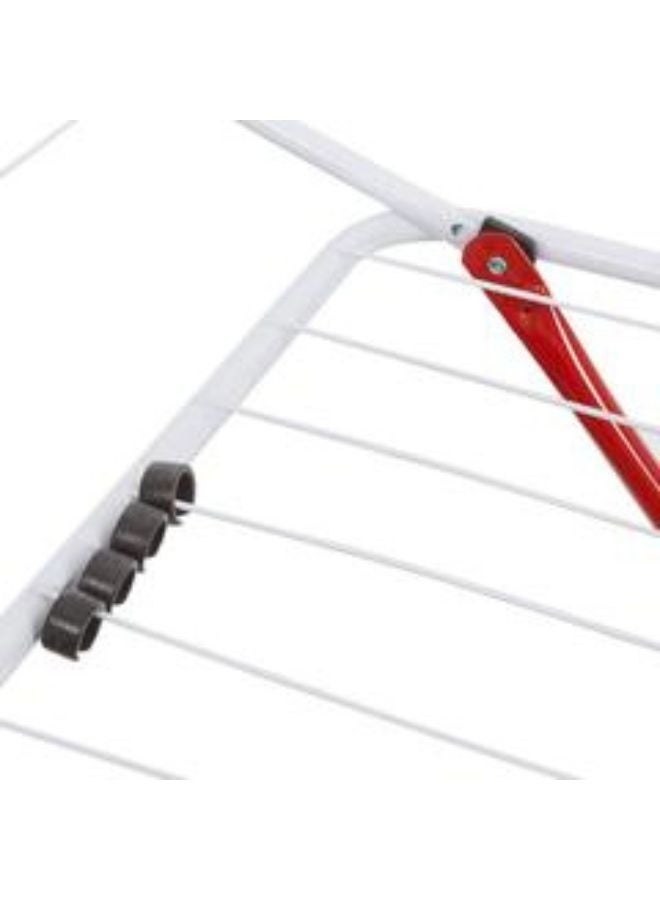 منشر تجفيف ملابس قابل للطي، 180×50×100 سم، حامل غسيل داخلي وخارجي، أبيض وأحمر - Image 3