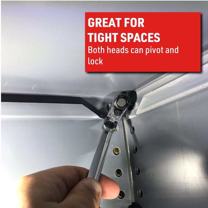 E-Z Red EZRED 4S12L 12-inch Chrome Quarter Stick With Locking Flex Heads, Combination 1/4" Square Drive & Magnetic Bit Drive - Image 5
