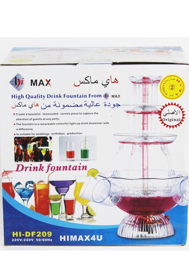 3-Tier 5.6L Party Fountain with LED Lighted Base Clear
