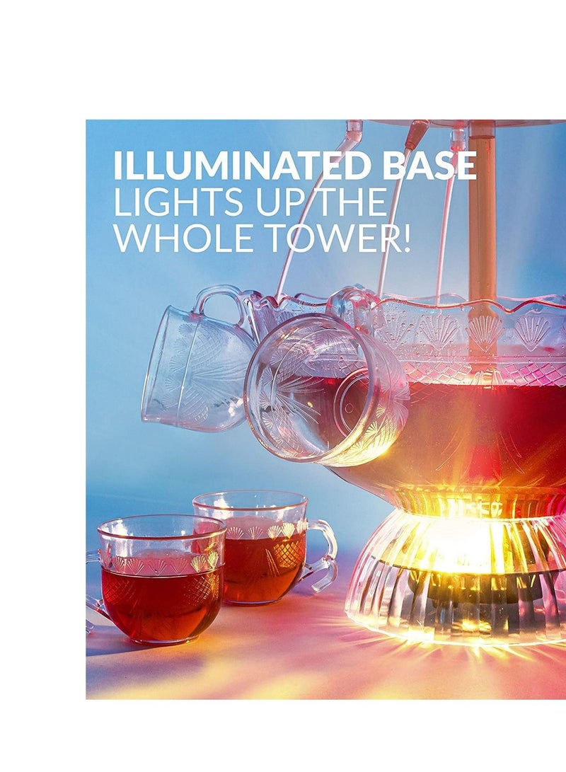 3-Tier 5.6L Party Fountain with LED Lighted Base Clear