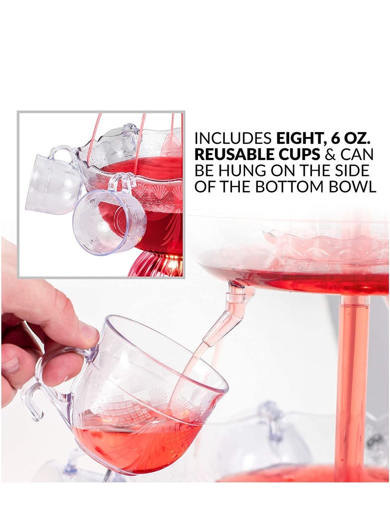 3-Tier 5.6L Party Fountain with LED Lighted Base Clear