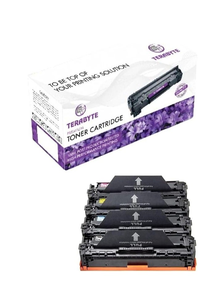 Terabyte 304A Compatible Toner Cartridge Replacement for 304A CC530A CC531A CC532A CC533A (1 Black, 1 Cyan, 1 Magenta, 1 Yellow, 4 Pack) - Image 1