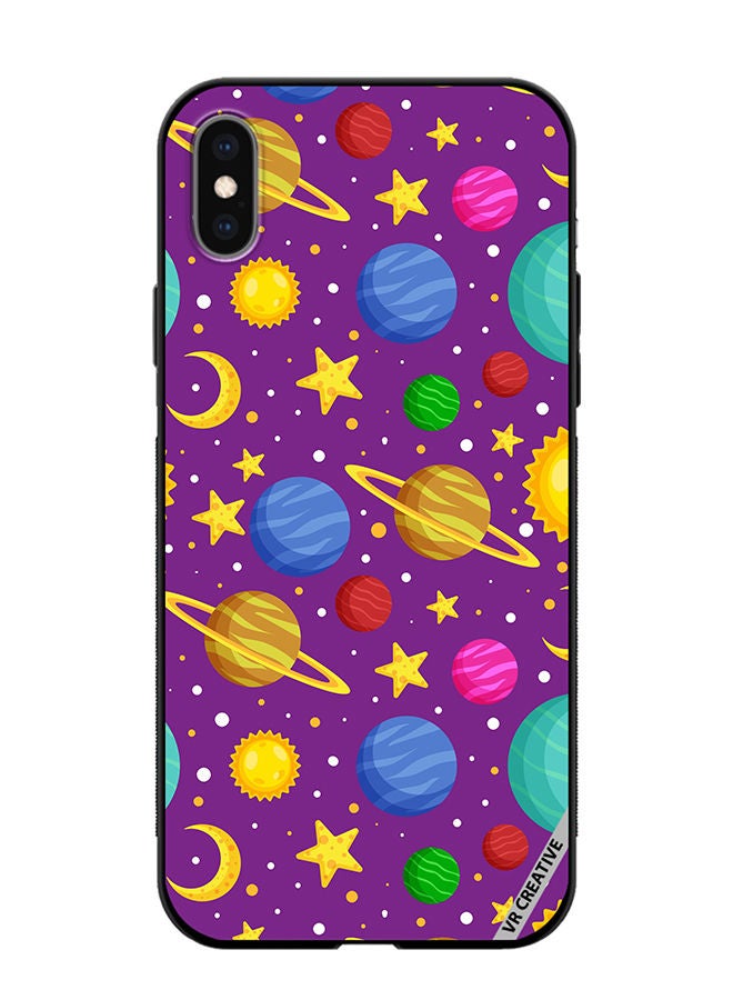 VR CREATIVE Protective Case Cover For Apple iPhone XS Max Celestial Bodies Seamless Pattern Design Multicolour - Image 1