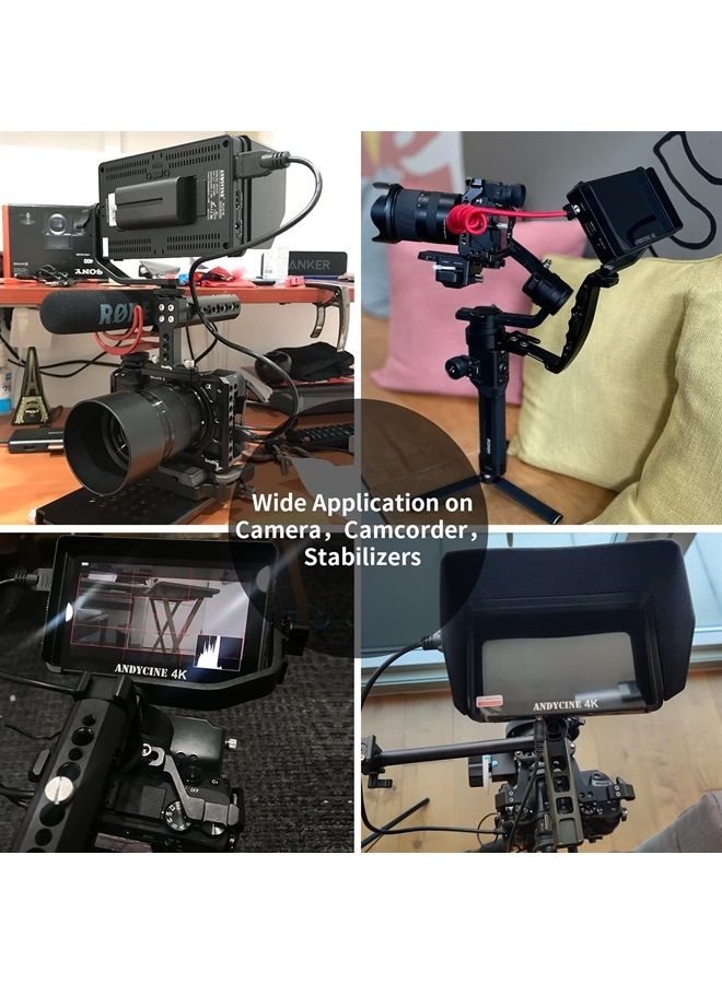 ANDYCINE A6 بلس شاشة لمسية 5.5 بوصة كاميرا ميدانية مراقب بدقة 1920x1080 يقبل إشارة HDMI 4K يدعم 3D Lut، موجة، مراقب تركيز الكاميرا مع بطارية، حقيبة حمل، واقي شمس - Image 2