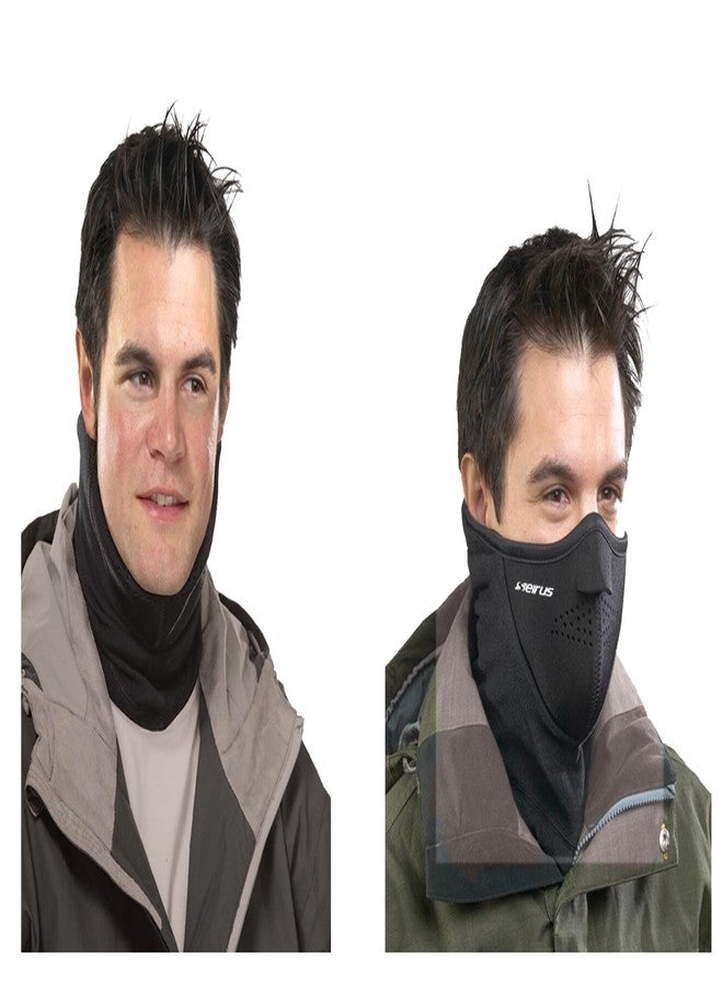 Seirus Innovation 8030 Neofleece Combo Scarf - Face and Neck Masque for Cold Winter Weather,Black,Large - Image 4