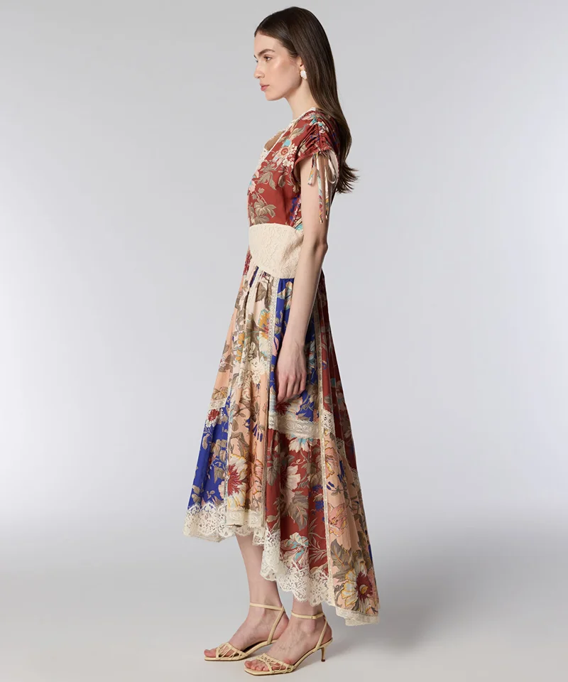 Ipekyol Lace-Trimmed Floral Dress