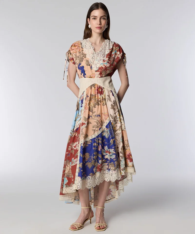 Ipekyol Lace-Trimmed Floral Dress