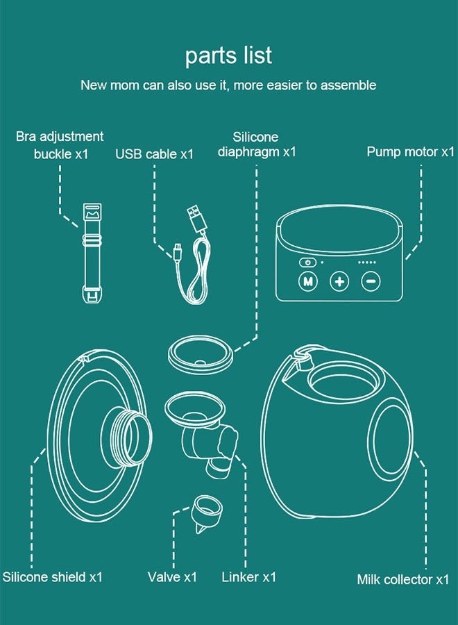 Arabest Electric Wearable Breast Pump, Comfortable Suction and Adjustable Strength, Low Noise - Image 4