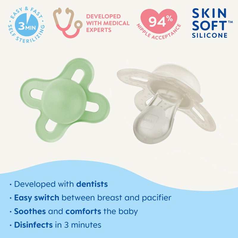 MAM Original Start Newborn Baby Pacifier, Best Pacifier for Breastfed Babies, Sterilizer Case, Unisex, 0-3 Months, 2 Count (Pack of 1) - Image 2