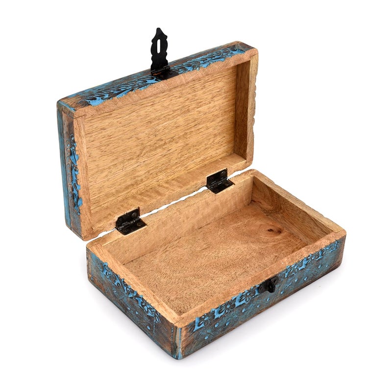 BHAVATU |Wooden Jewelry Box, Tarot Box, Celestial Home Decor, Witch Box, Tree of Life, Trinket Box |Size- 8" x 5" x 2.5",| Decorative Storage Bin - Image 5