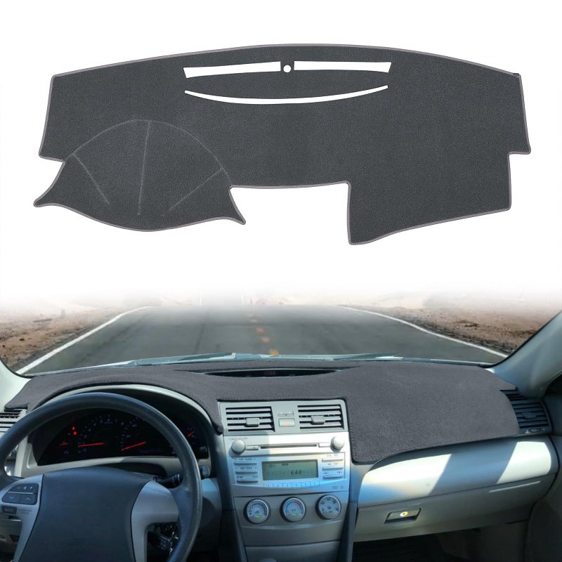 HanLanKa Dash Cover Mat Custom Fit for Toyota Camry 2007 2008 2009 2010 2011 Dashboard Cover Pad Carpet Dark Gray