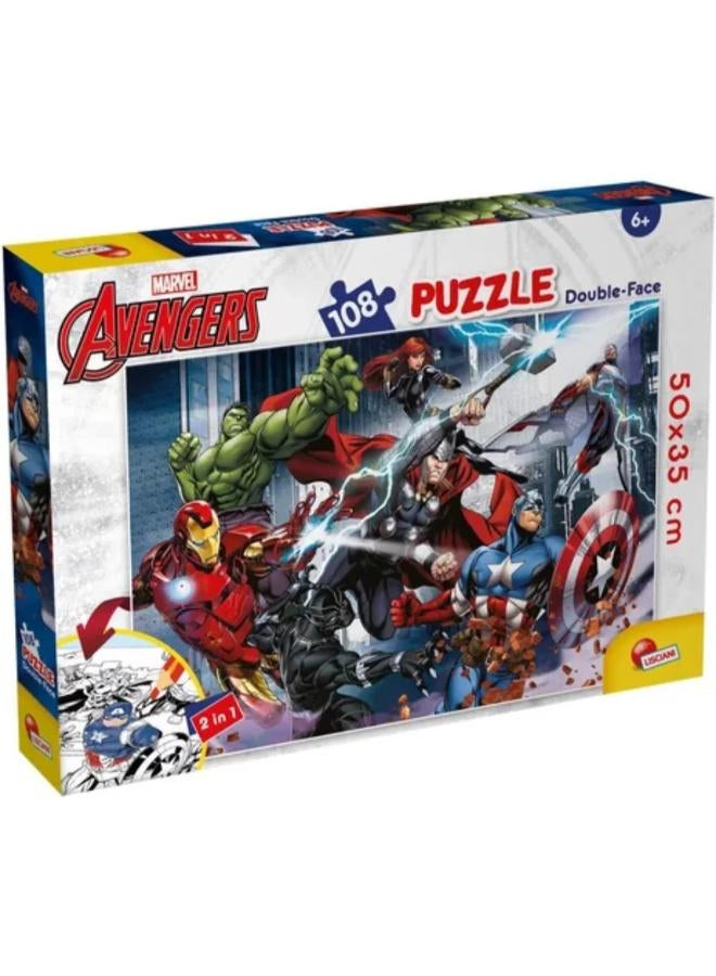 Lisciani Avengers Double-Face Puzzle - 108 Pieces - Image 1