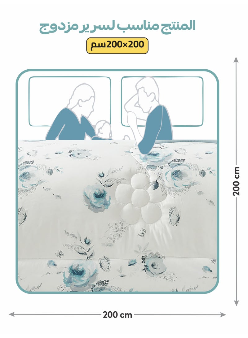 دوناتيلا طقم مفرش سرير كامل 6 قطع مقاس مزدوج 230×250 سم , مايكروفايبر ناعم , تطريز مشجر انيق يناسب سرير 200×200سم - Image 3